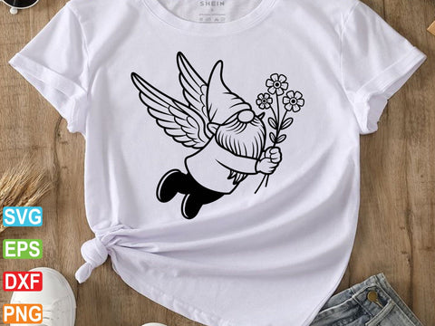 Gnome Silhouette, Gnome Clipart, Christmas Gnome Silhouette Vector SVG Creativeart88 