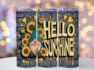 Gnome Sunflower Summer Tumbler Wrap, Garden Gnome Decor, Summer Tumbler Wrap, Sunshine Cup Design, Floral Sublimation Pattern, Gnome Lover Gift, Cute Tumbler Template Sublimation SvggirlplusArt 