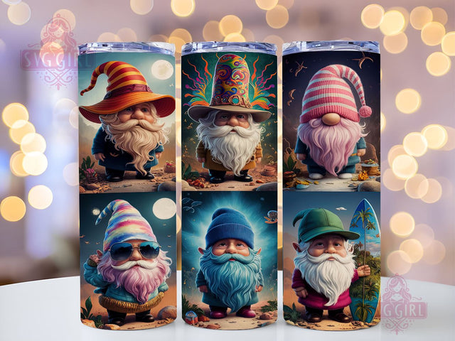 Gnome Surfer Tie Dye 20oz Tumbler Wrap Sublimation Design, Straight Tapered Tumbler Wrap, Gnome Tumbler Png, Instant Digital Download Sublimation SvggirlplusArt 