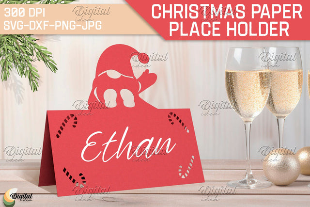 Gnome SVG. Name Cards. Papercut Place Holder SVG 3D Paper Evgenyia Guschina 