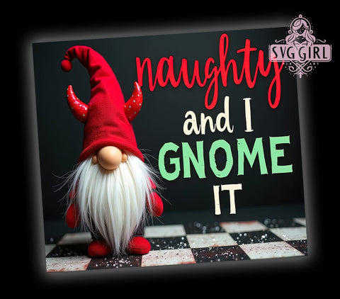 Gnome Tumbler, Naughty List, Christmas Gifts, Funny Tumblers, Holiday Decor, 20oz Tumbler, Sublimation Design, PNG File Sublimation SvggirlplusArt 