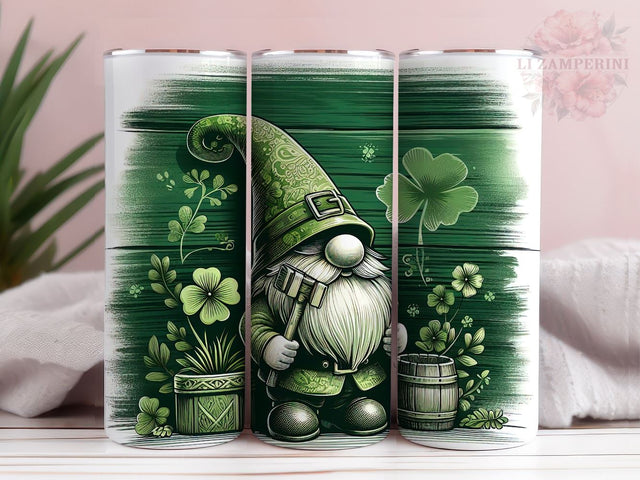 Gnome Tumbler PNG, St. Patrick's Tumbler Wrap, Straight & Tapered Tumbler Wrap, Instant Digital Download Sublimation Li Zamperini 