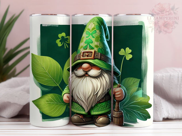 Gnome Tumbler PNG, St. Patrick's Tumbler Wrap, Straight & Tapered Tumbler Wrap, Instant Digital Download Sublimation Li Zamperini 