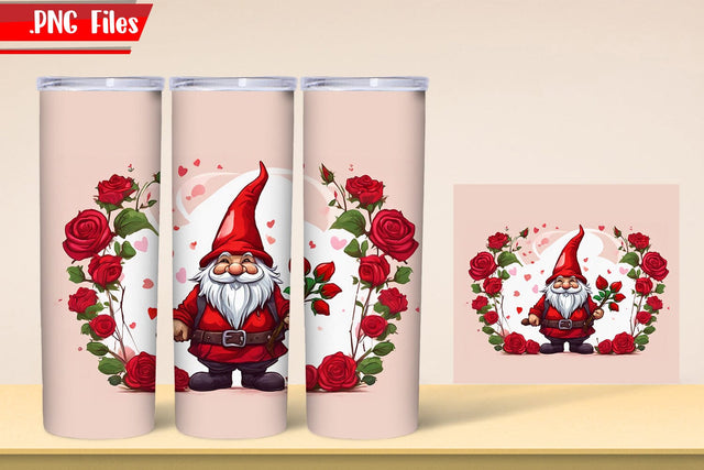 Gnome Tumbler Wrap | Romantic Tumbler Wrap PNG Files Sublimation zafrans studio 