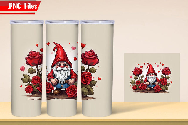 Gnome Tumbler Wrap | Valentine Tumbler Wrap PNG Files Sublimation zafrans studio 