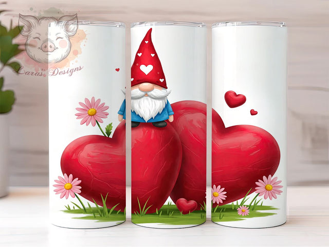 Gnome Valentines 20oz Tumbler Wrap, Gnome Valentines, 20oz Tumbler, Tumbler Wrap, Sublimation Design, Valentine Gift, Gnome Lover, Cute Drinkware Sublimation Lara' s Designs 