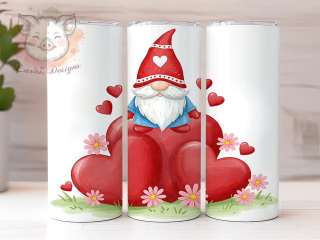 Gnome Valentines 20oz Tumbler Wrap, Gnome Valentines, 20oz Tumbler, Tumbler Wrap, Sublimation Design, Valentine Gift, Gnome Lover, Cute Drinkware Sublimation Lara' s Designs 