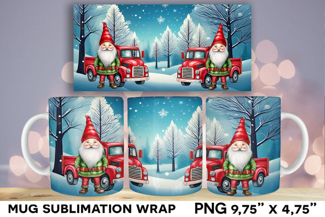 Gnome Winter Scene Wrap Sublimation Design Sublimation Natasha Prando 