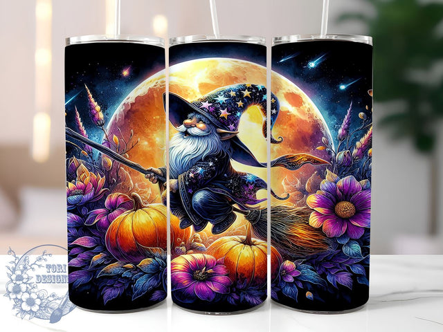Gnome Witch 20oz Skinny Tumbler PNG, Halloween Gnome Tumbler Sublimation Wrap, Straight & Tapered Tumbler Wrap, Instant Digital Download Sublimation ToriDesigns 