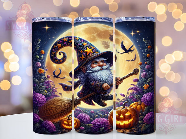 Gnome Witch 20oz Tumbler Wrap Sublimation Design, Straight Tapered Tumbler Wrap, Halloween Gnome Tumbler Png, Instant Digital Download Sublimation SvggirlplusArt 