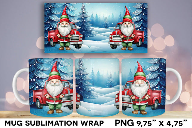 Gnome with Christmas Tree Wrap Sublimation Design Sublimation Natasha Prando 