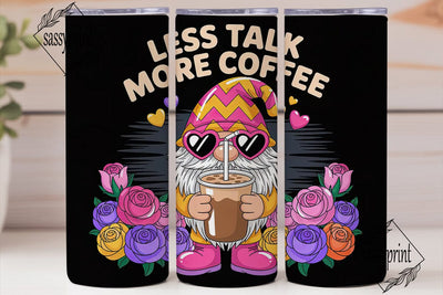 Gnome with Coffee 20oz Tumbler Wrap Sublimation sassyprint 