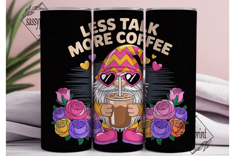 Gnome with Coffee 20oz Tumbler Wrap Sublimation sassyprint 