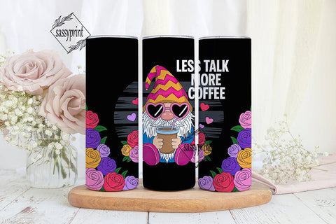 Gnome with Coffee 20oz Tumbler Wrap Sublimation sassyprint 