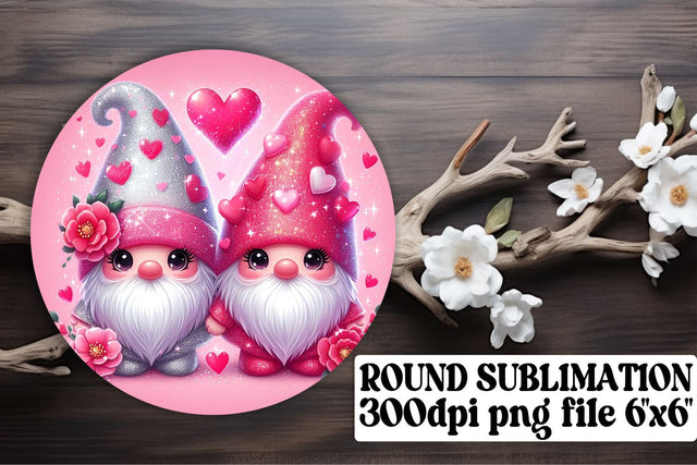 Gnomes and Blooms Sublimation: Circle, Keychain, Coaster Sublimation afrosvg 