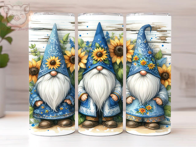 Gnomes And Sunflowers 20oz Tumbler Png, Straight & Tapered Tumbler Png, Gnomes Tumbler Png, Digital Download PNG Sublimation Lara' s Designs 