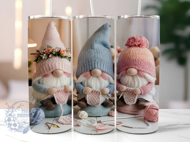 Gnomes Crochet 20oz Skinny Tumbler, Gnome Tumbler Png, Straight & Tapered Tumbler Wrap, Instant Digital Download Sublimation ToriDesigns 