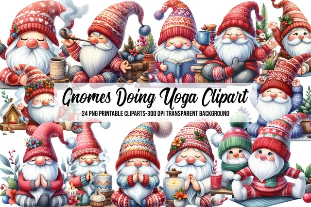 Gnomes Doing Yoga Clipart Sublimation Rupkotha 