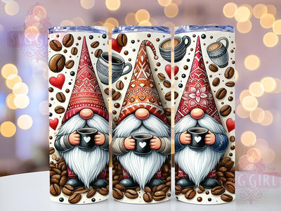 Gnomes Love Coffee 20oz Tumbler Wrap Sublimation Design, Straight Tapered Tumbler Wrap, Coffee Gnome Tumbler Png, Instant Digital Download Sublimation SvggirlplusArt 