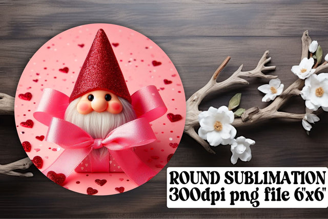 Gnomes of Love Sublimation Bundle: Round Ornaments, Keychain, Coaster Collection Sublimation afrosvg 