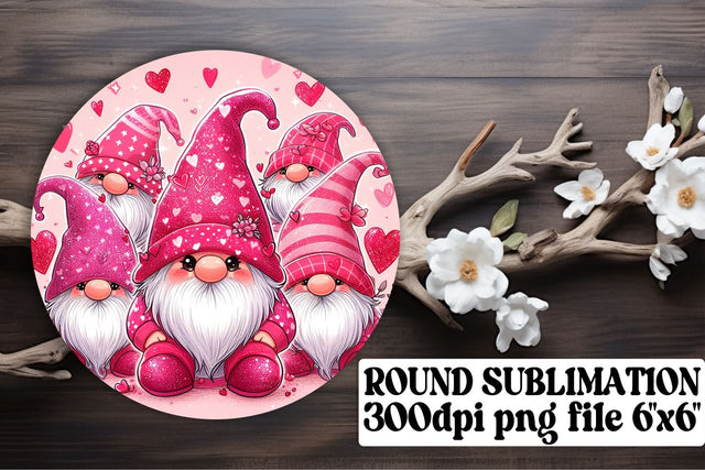 Gnomes of Love Sublimation Collection: Circle Art, Keychain, Coaster Delights Sublimation afrosvg 