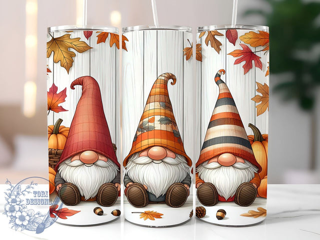 Gnomes Pumpkin 20oz Skinny Tumbler, Happy Fall Yall Gnome Tumbler Png, Straight & Tapered Tumbler Wrap, Instant Digital Download Sublimation ToriDesigns 