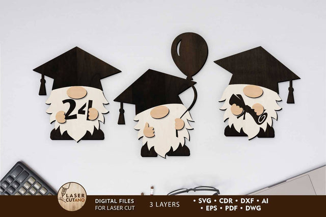 GNOMES SET Decorative Multilayer Templates SVG LaserCutano 