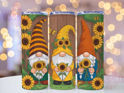 Gnomes Sunflowers 20oz Tumbler, Gnomes, Sunflowers, Tumbler Wrap, Sublimation Design, 20oz Tumbler, Floral Vibes, PNG Wrap Sublimation SvggirlplusArt 