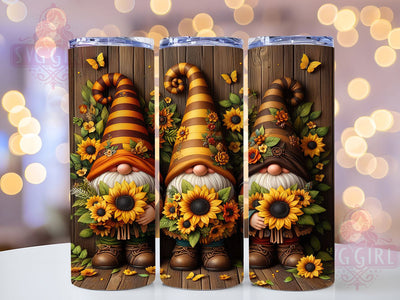 Gnomes Sunflowers 20oz Tumbler, Gnomes, Sunflowers, Tumbler Wrap, Sublimation Design, 20oz Tumbler, Floral Vibes, PNG Wrap Sublimation SvggirlplusArt 