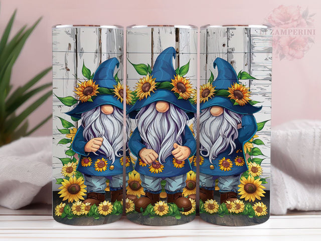 Gnomes Sunflowers 20oz Tumbler Wrap PNG, Gnomes Tumbler Png, Straight & Tapered Tumbler Wrap, Instant Digital Download Sublimation Li Zamperini 