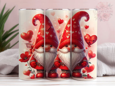 Gnomes Tumbler Wrap, Valentine Gnomes Glitter 20oz Tumbler Wrap PNG Download, Straight & Tapered Tumbler Wrap, Instant Digital Download Sublimation Li Zamperini 