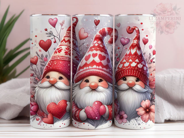Gnomes Tumbler Wrap, Valentine Gnomes Glitter 20oz Tumbler Wrap PNG Download, Straight & Tapered Tumbler Wrap, Instant Digital Download Sublimation Li Zamperini 