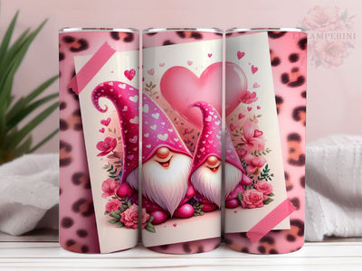 Gnomes Tumbler Wrap, Valentine Gnomes Glitter 20oz Tumbler Wrap PNG Download, Straight & Tapered Tumbler Wrap, Instant Digital Download Sublimation Li Zamperini 