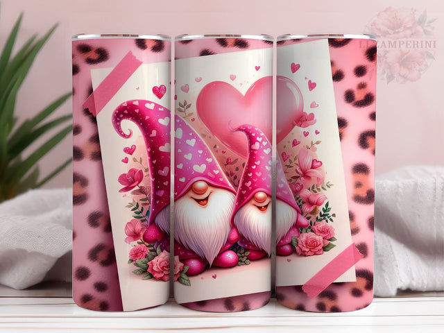 Gnomes Tumbler Wrap, Valentine Gnomes Glitter 20oz Tumbler Wrap PNG Download, Straight & Tapered Tumbler Wrap, Instant Digital Download Sublimation Li Zamperini 