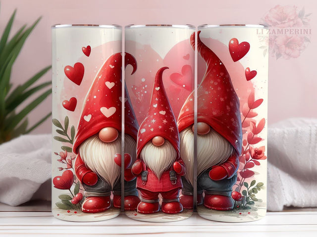 Gnomes Tumbler Wrap, Valentine Gnomes Glitter 20oz Tumbler Wrap PNG Download, Straight & Tapered Tumbler Wrap, Instant Digital Download Sublimation Li Zamperini 