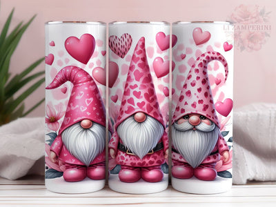 Gnomes Tumbler Wrap, Valentine Gnomes Glitter 20oz Tumbler Wrap PNG Download, Straight & Tapered Tumbler Wrap, Instant Digital Download Sublimation Li Zamperini 