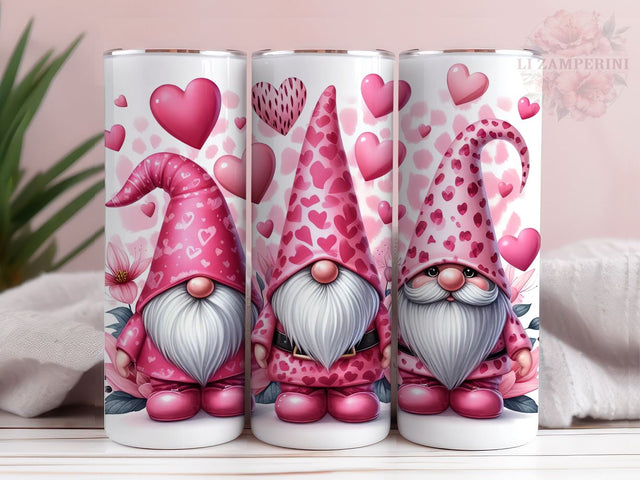 Gnomes Tumbler Wrap, Valentine Gnomes Glitter 20oz Tumbler Wrap PNG Download, Straight & Tapered Tumbler Wrap, Instant Digital Download Sublimation Li Zamperini 