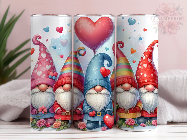 Gnomes Tumbler Wrap, Valentine Gnomes Glitter 20oz Tumbler Wrap PNG Download, Straight & Tapered Tumbler Wrap, Instant Digital Download Sublimation Li Zamperini 