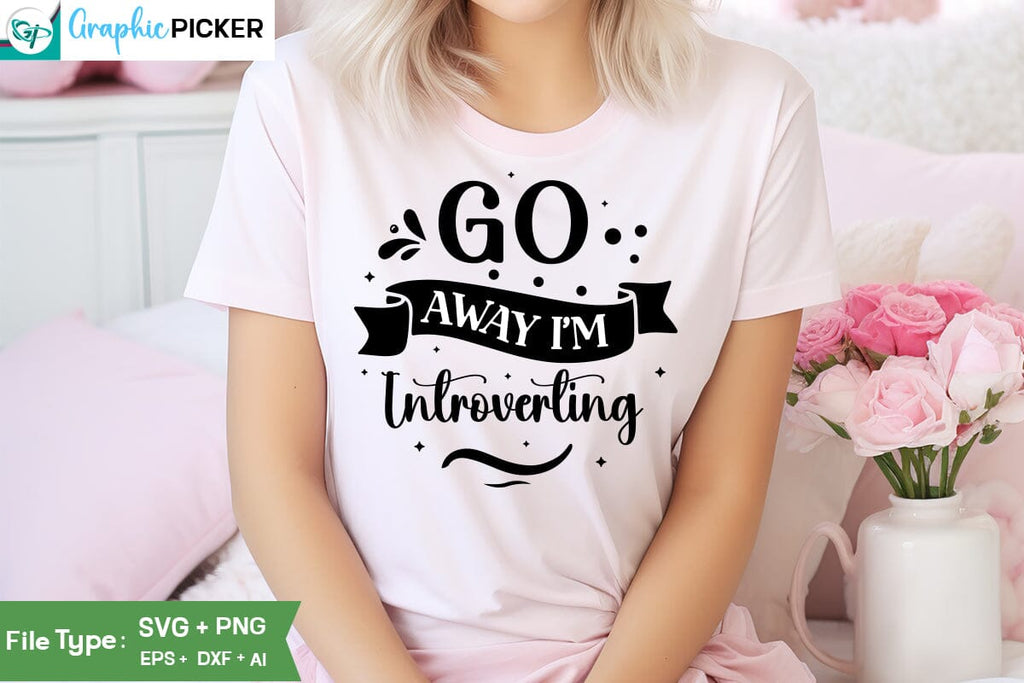 Introverting Letters Design Go Away I'm Introverting SVG Cut File, SVGs, Food & Drink, Print & Cut ...