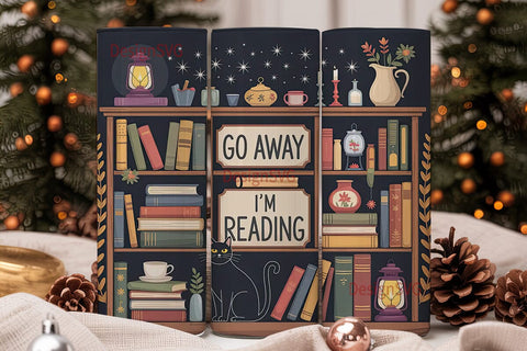 Go Away I'm Reading 20oz Tumbler Wrap Sublimation DesignSVG 