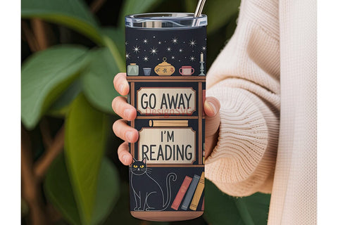 Go Away I'm Reading 20oz Tumbler Wrap Sublimation DesignSVG 