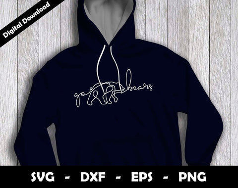 Go Bears SVG Cut File, Bears One line drawing SVG Design, Bears Sport Mascot SVG Arthur Arellano 