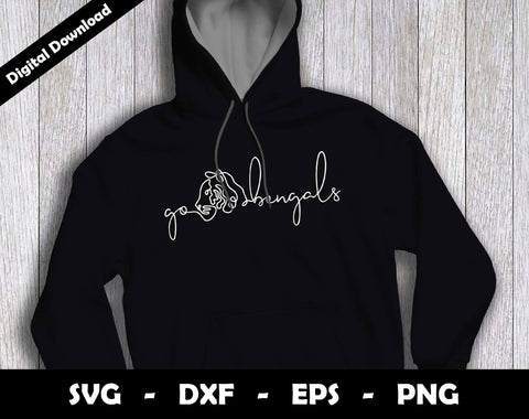 Go Bengals SVG Cut File, Bengals One line drawing SVG Design, Bengals Football Mascot SVG Arthur Arellano 