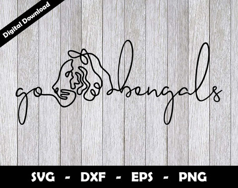 Go Bengals SVG Cut File, Bengals One line drawing SVG Design, Bengals Football Mascot SVG Arthur Arellano 