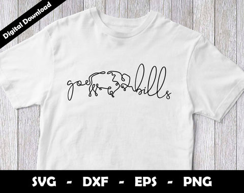 Go Bills SVG Cut File, Bills One line drawing SVG Design, Bills Football Mascot SVG Arthur Arellano 