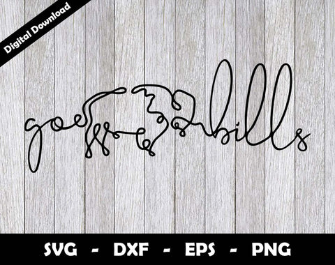 Go Bills SVG Cut File, Bills One line drawing SVG Design, Bills Football Mascot SVG Arthur Arellano 
