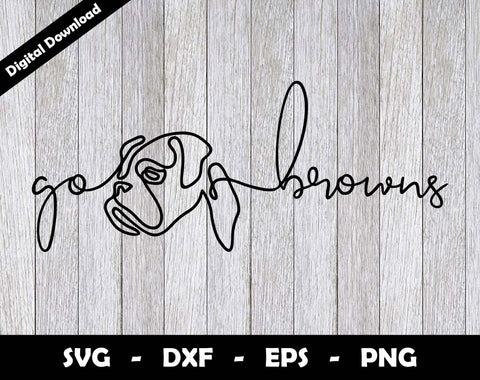Go Browns SVG Cut File, Browns One line drawing SVG Design, Browns Football Mascot SVG Arthur Arellano 