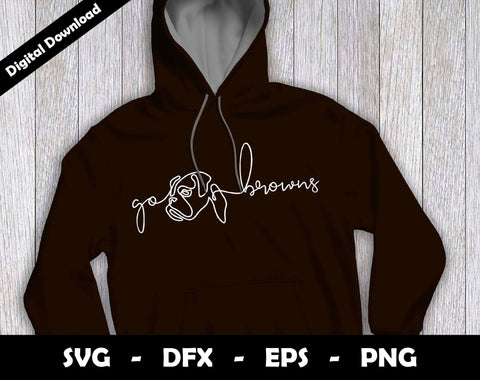 Go Browns SVG Cut File, Browns One line drawing SVG Design, Browns Football Mascot SVG Arthur Arellano 