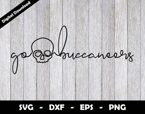 Go Buccaneers SVG Cut File, Buccaneers One line drawing SVG Design, Buccaneers Football Mascot SVG Arthur Arellano 