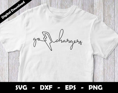 Go Chargers SVG Cut File, Chargers One line drawing SVG Design, Chargers Football Mascot SVG Arthur Arellano 